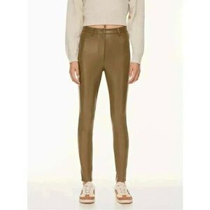 Wilfred Aritzia High Waisted Vegan Leather Charm
Pants Size 0 Brown Stylish